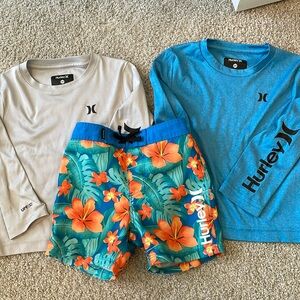 Hurley Rashguard and shorts swim set